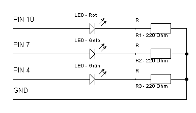 Schaltplan Ampelsteuerung.