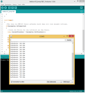 Ausgabe auf dem Seriellen Monitor der Arduino IDE