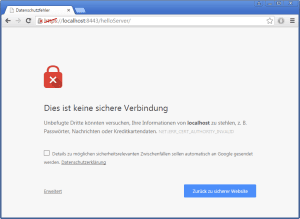 Chrome, öffnen einer Seite mit eigenem Zertifikat