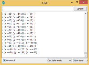 Ausgabe des Sketches auf dem Serial Monitor der Arduino IDE