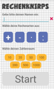 Startbildschirm der AndroidApp