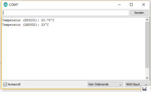 Ausgabe der Temperatur auf dem Seriellen Monitor