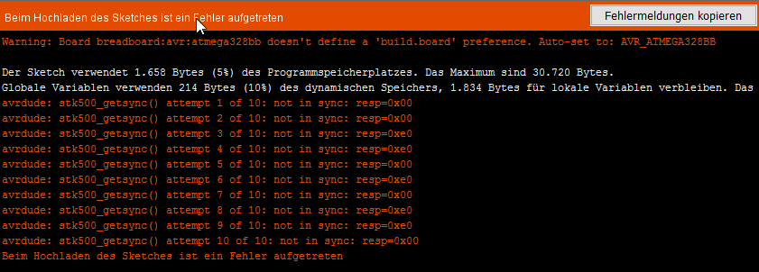Arduino IDE - reset Taster zuspät betätigt