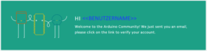 Arduino WEB Editor - Account erfolgreich angelegt.