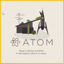 SplashScreen der Installationsroutine der Software Atom.