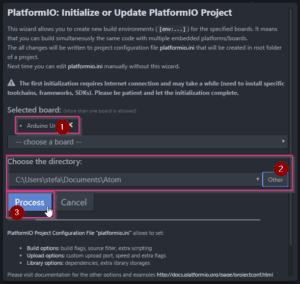Initialisieren eines Arduino Projektes