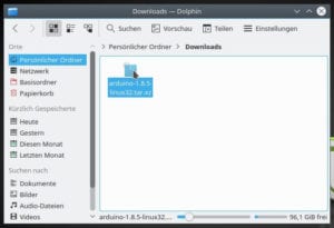 Arduino IDE als tar Datei.