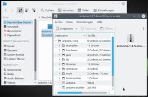 geöffnete tar Datei