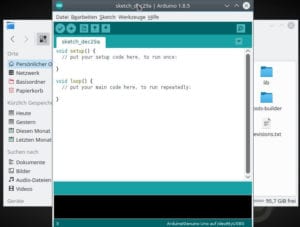Arduino IDE mit gewähltem Port