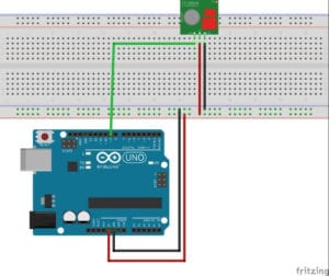 433MHz Sender auf Steckplatine, verbunden mit einem Arduino UNO.