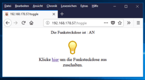 Webseite zum steuern der Funksteckdose