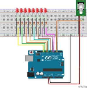 Drehregler KY-040 mit 8 LEDs am Arduino UNO
