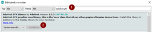 Installieren der Adafruit GFX Bibliothek