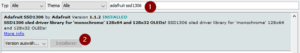 Installieren der Adafruit SSD1306 Bibliothek