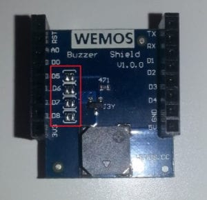 Buzzer Shield - Lötstellen für D5, D6, D7, D8