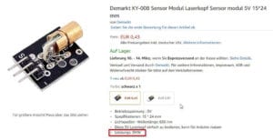 Amazon Produktbeschreibung KY-008