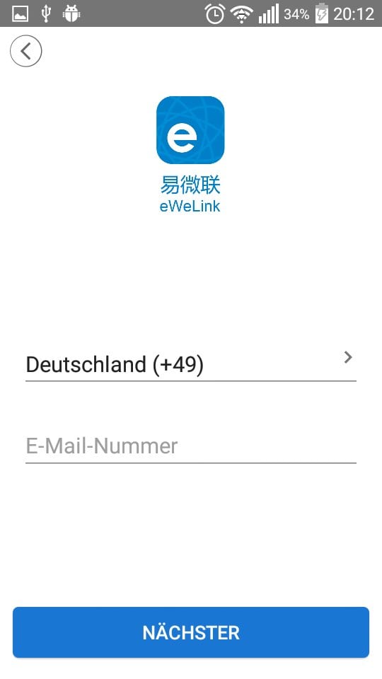 Formular zum einrichten eines Accounts