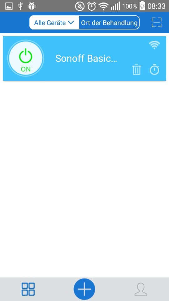 Liste mit den registrierten Geräten.