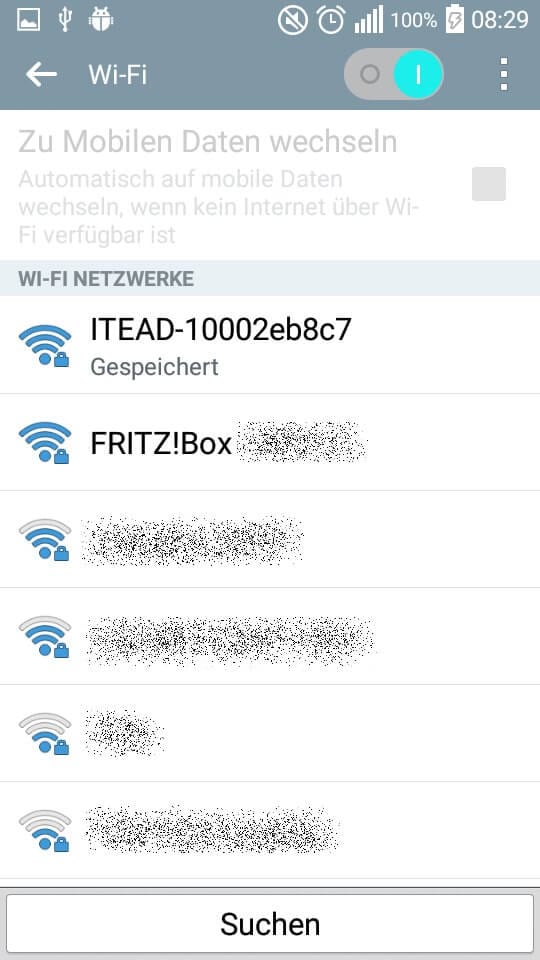Gespeicherte Verbindung zum Switch.