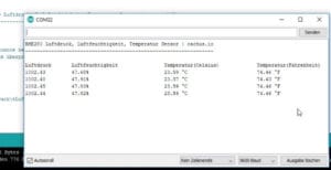 Ausgabe BME280 Sensor