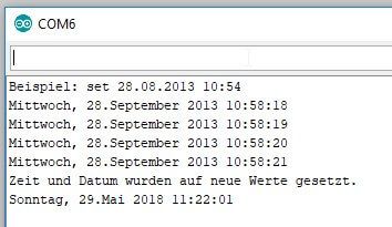 Arduino IDE - Setzen eines neuen Zeitstempels