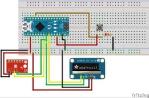 Schaltung BME280 mit OLED_Display und Taster
