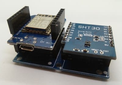 Wemos D1 mini mit SHT30 Shield auf Dual Base Shield