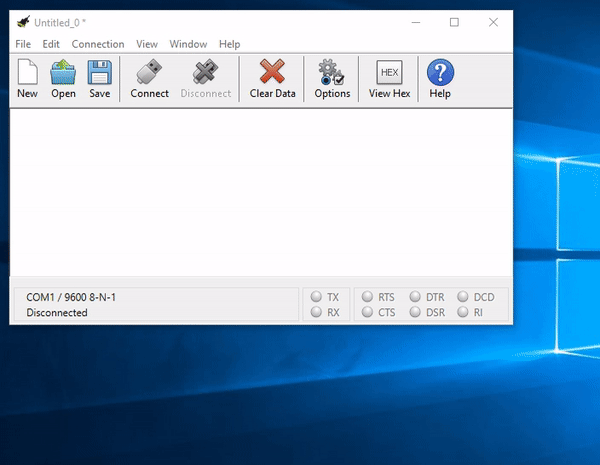 CoolTerm - starten der Aufzeichnung