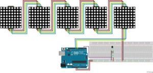 MAX7219 und Temperatursensor DS18B20 am Arduino UNO