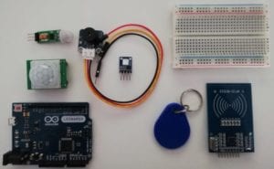 Benötigte Bauelemente / Bauteile für die Alarmanlage mit zwei PIR Sensoren