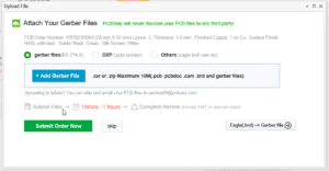 Upload des Gerber Files