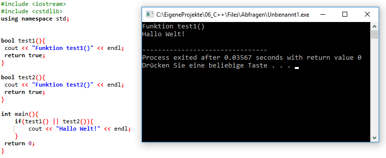Abfrage in CPP mit ODER