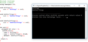 Switch Anweisung - Schlüsselwort 