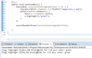 Abarbeiten von doppelt gefundenen Elementen in einem JUnit Testfall.