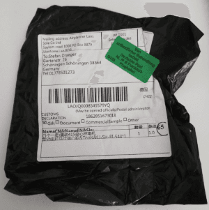 Verpackung einer Sendung aus China