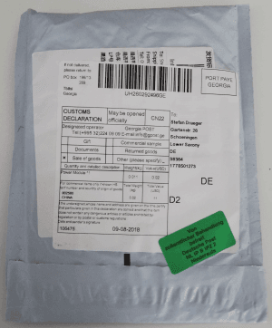 Verpackung einer Sendung aus China