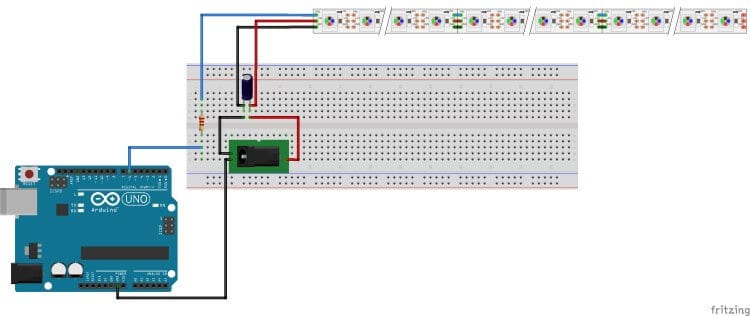 Schaltung - WS2812B am Arduino UNO