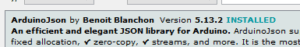 ArduinoJson erfolgreich installiert