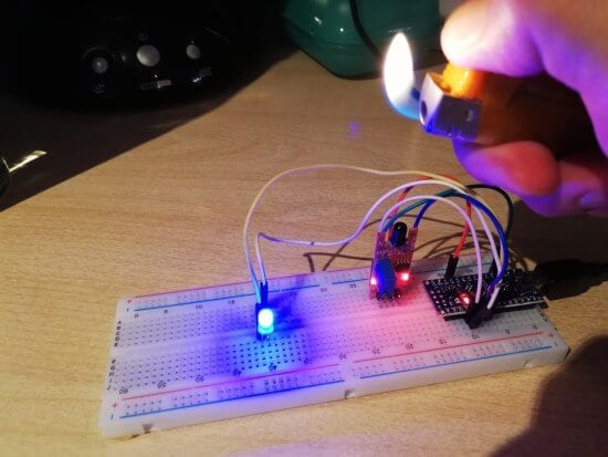 Betrieb des Flammen Detektors am ArduinoNano