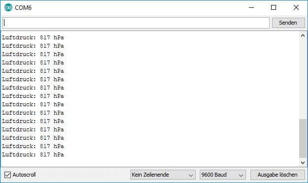 Ausgabe auf dem serieller Monitor
