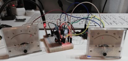 Aufbau - RTC DS3231 & Drehspulinstrumente