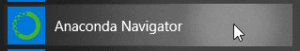 Anaconda Navigator - Startmenüeintrag