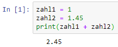 zwei Zahlen in Python addieren