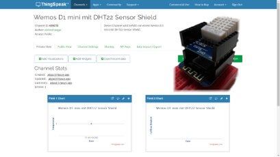 ThingSpeak - Wemos D1 mini mit DHT22 Shield