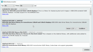 Bibliothek - Adafruit SSD1306 von Adafruit