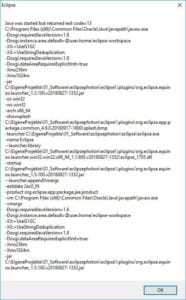 Eclipse Fehlercode 13