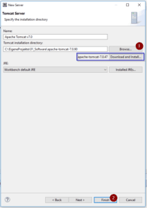 Eclipse - Tomcat Server installation wählen