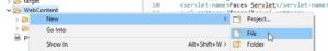 erstellen einer neuen Datei im Ordner WebContent