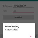 Fehlermeldung beim aufbau einer Verbindung zu einem Gerät