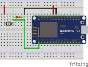 Schaltung - NodeMCU mit Fotowiderstand